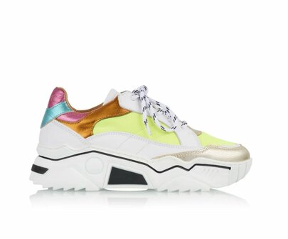 VENUS neon - Sneakers White / Neon Yellow