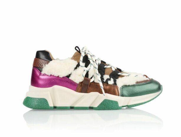 Los Angeles Teddy Sneakers Off White Dark Green